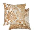 Damask Coffee Chenille Jacquard Cushion Cover Pair (43cm x 43cm)