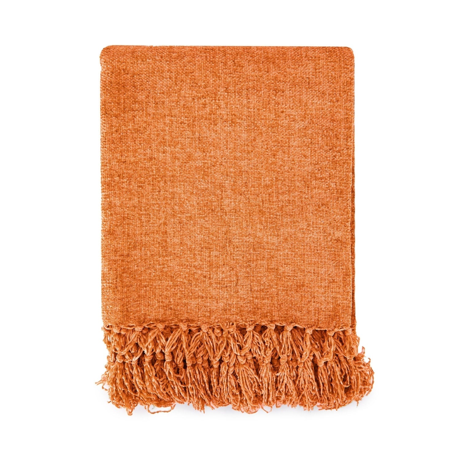 Darcy Burnt Orange Chenille Throw