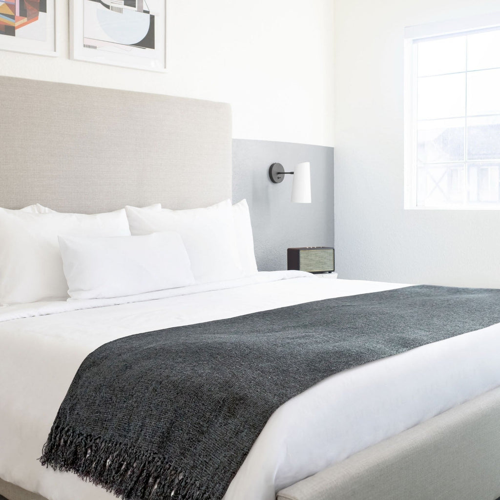 Darcy Charcoal Chenille Throw