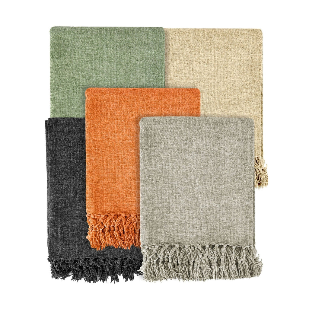 Darcy Burnt Orange Chenille Throw
