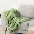 Darcy Meadow Green Chenille Throw