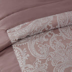 Duchess Blush Pink Embellished Jacquard Quilted Bedspread Set