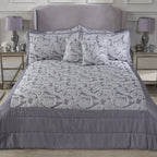 Duchess Silver Embellished Jacquard Quilted Bedspread Set