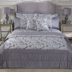 Duchess Silver Embellished Jacquard Quilted Bedspread Set