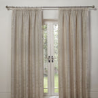Duchess Cream Lined Pencil Pleat Jacquard Velvet Curtains