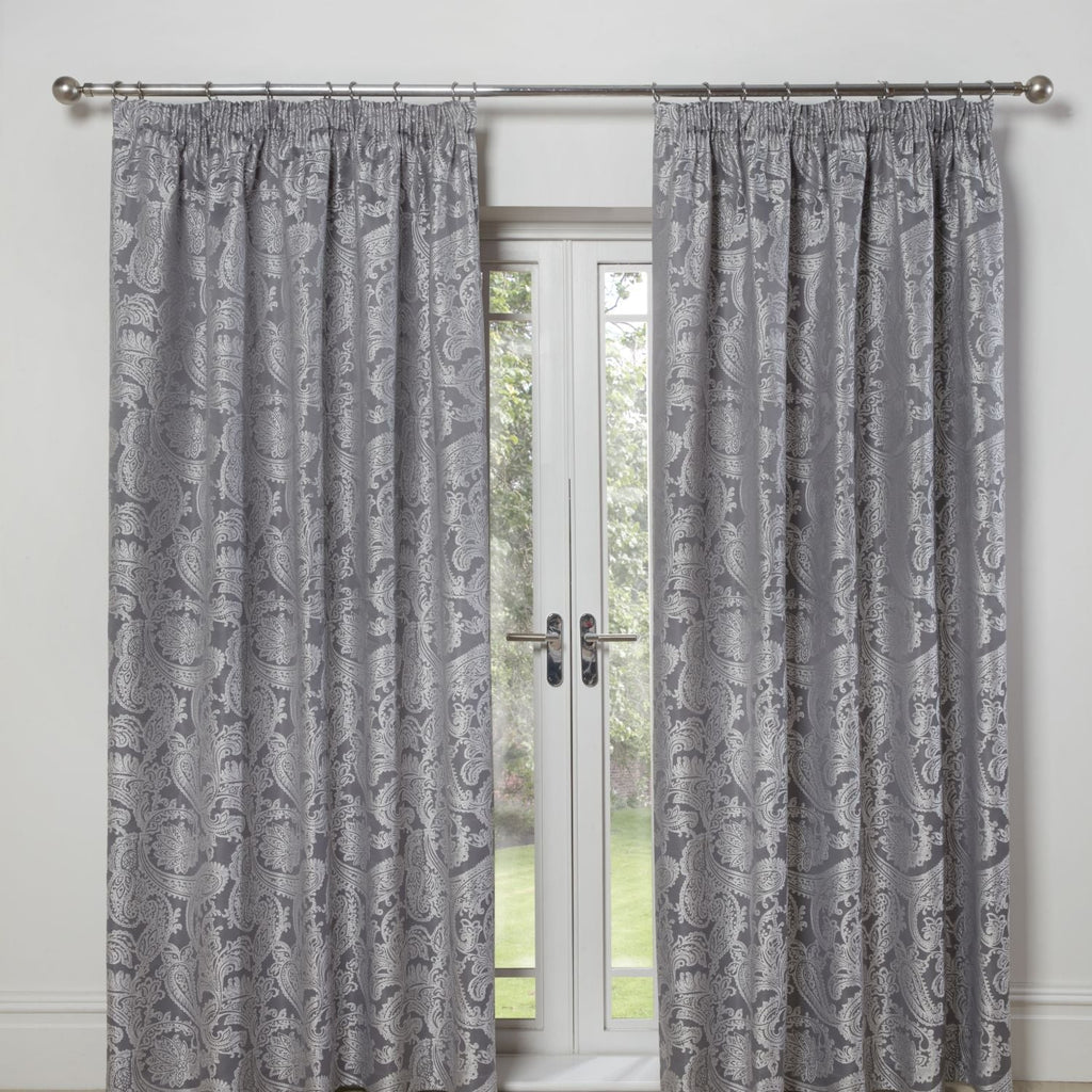 Duchess Silver Lined Pencil Pleat Jacquard Velvet Curtains