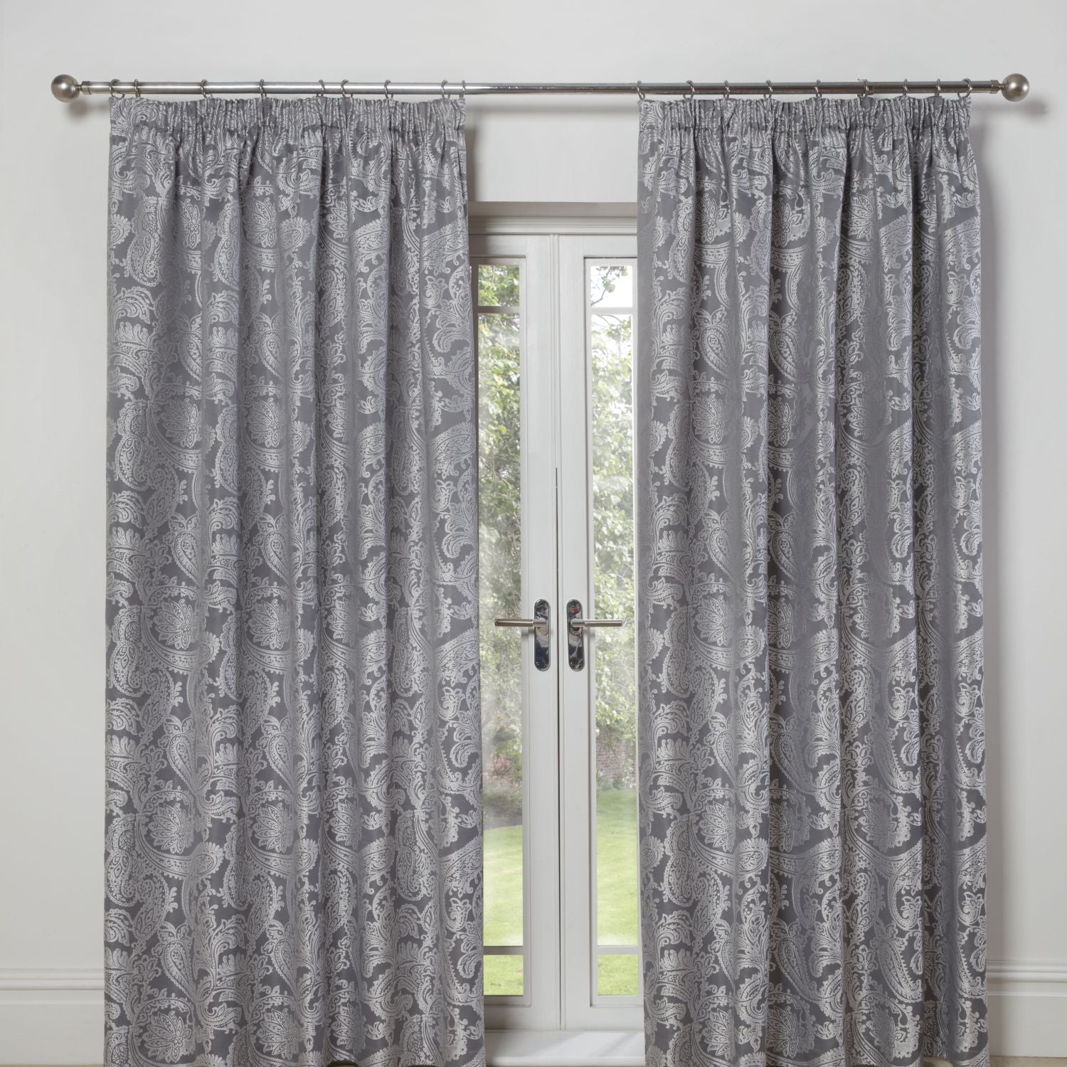 Duchess Silver Lined Pencil Pleat Jacquard Velvet Curtains
