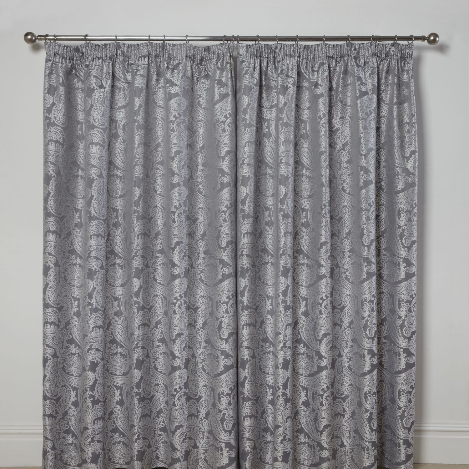 Duchess Silver Lined Pencil Pleat Jacquard Velvet Curtains