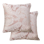 Duchess Blush Pink Jacquard Cushion Cover Pair (43cm x 43cm)