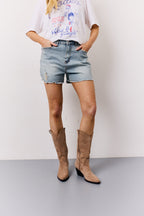 Distressed Denim Shorts