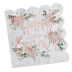 Floral Happy Birthday Napkins- 5 Inner Pack