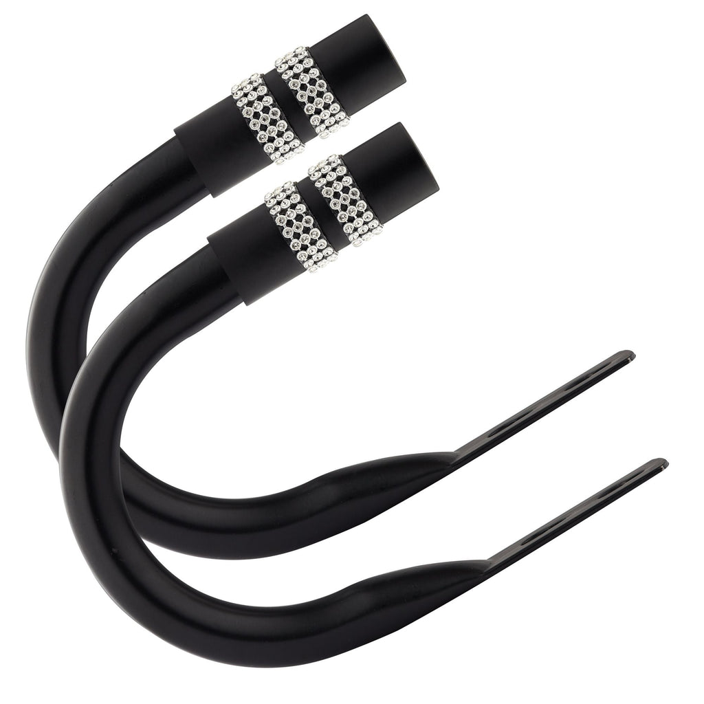 Matt Black Diamante Curtain Holdbacks (Pair)