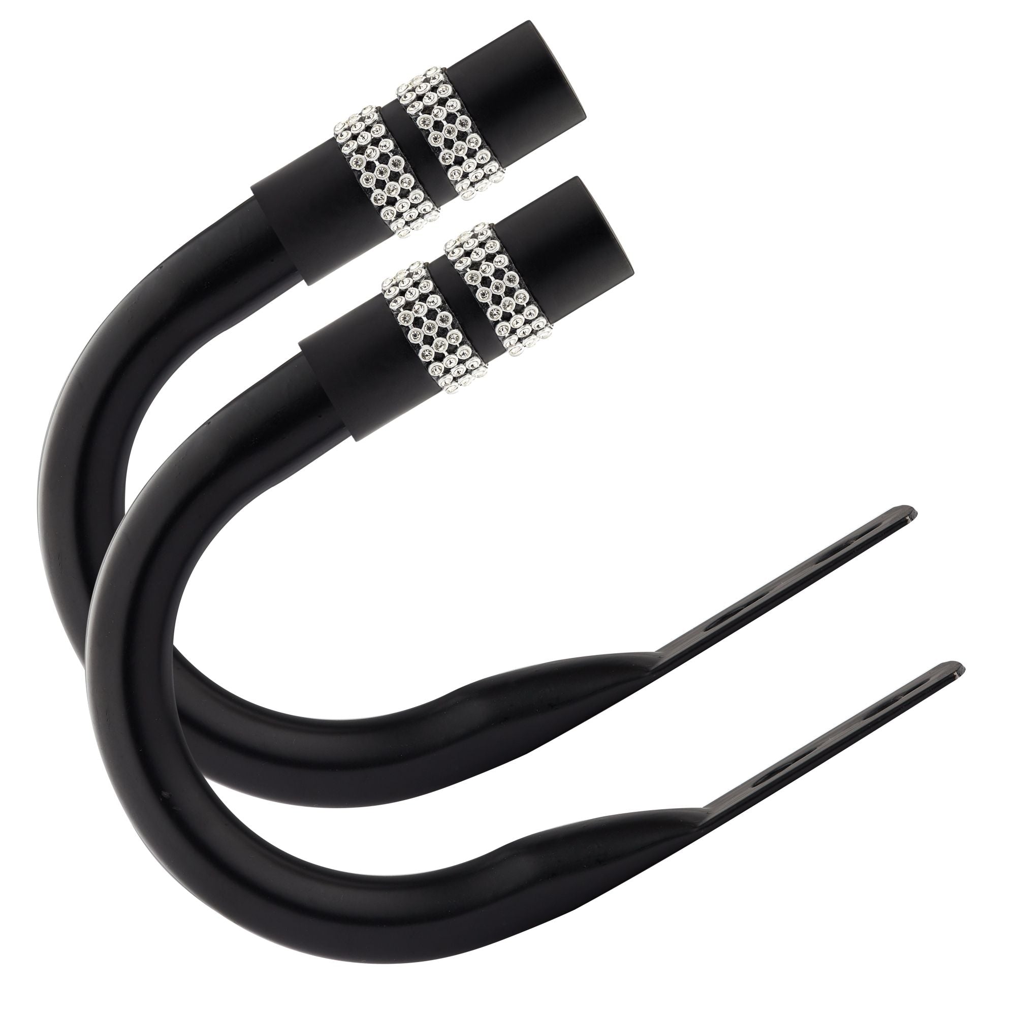 Matt Black Diamante Curtain Holdbacks (Pair)