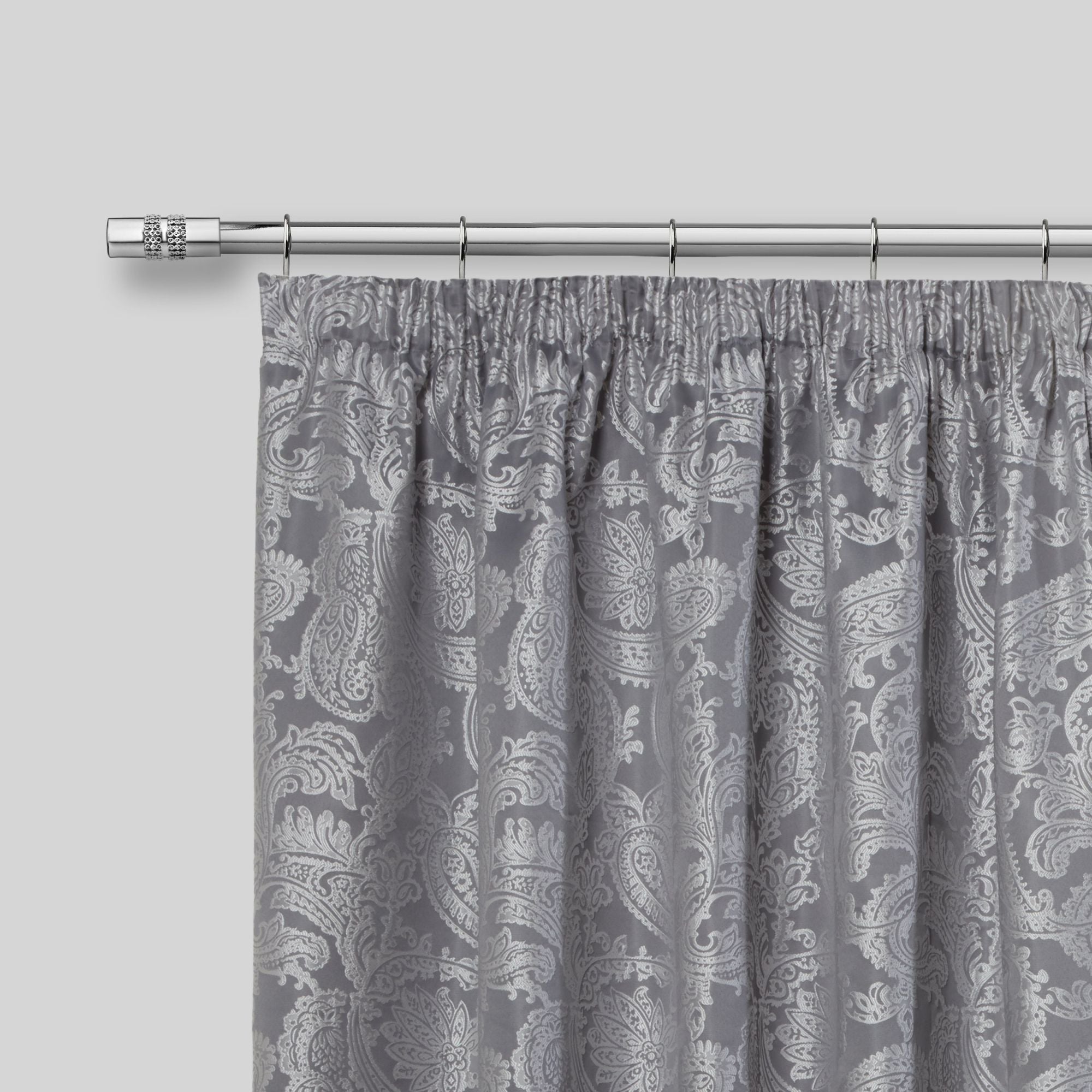 Chrome Diamante Extendable Curtain Pole with Rings