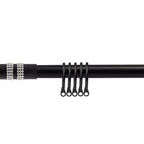 Matt Black Diamante Extendable Curtain Pole with Rings