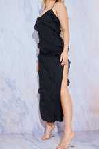 Ruffle Detail Maxi Dress