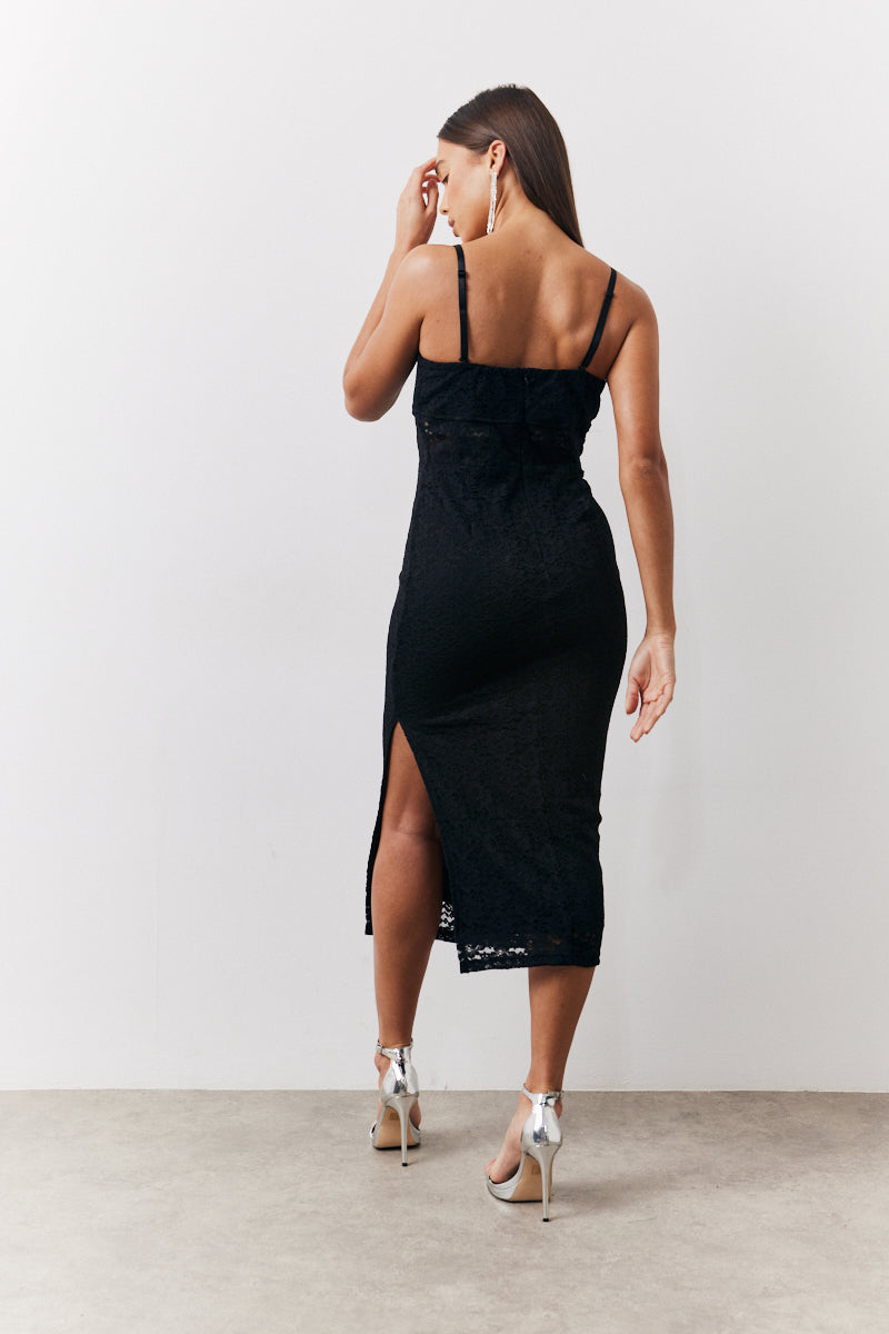 Lace Bandeau Midi Dress
