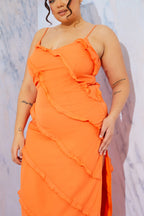 Ruffle Detail Maxi Dress
