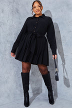 Pleated Shirt Dress