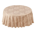 Damask Rose Brown Jacquard Table Cloth