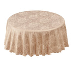 Damask Rose Brown Jacquard Table Cloth