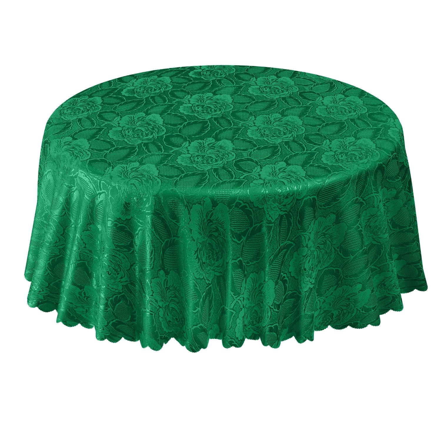 Damask Rose Green Jacquard Table Cloth
