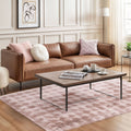 Deluxe Blush Pink Faux Rabbit Fur Room Rug