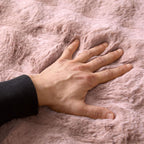 Deluxe Blush Pink Faux Rabbit Fur Room Rug