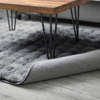Deluxe Charcoal Faux Rabbit Fur Room Rug