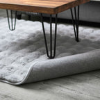 Deluxe Silver Grey Faux Rabbit Fur Room Rug