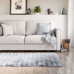 Deluxe Silver Grey Faux Rabbit Fur Room Rug