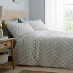 Block Floral Trellis Blue Duvet Set