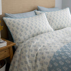 Block Floral Trellis Blue Duvet Set