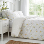 Ditsy Floral Yellow Reversible Seersucker Duvet Set