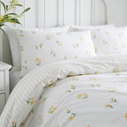 Ditsy Floral Yellow Reversible Seersucker Duvet Set