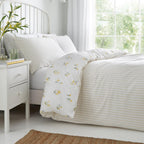 Ditsy Floral Yellow Reversible Seersucker Duvet Set