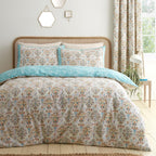 Edena Deco Floral Natural Reversible Duvet Set