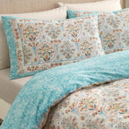 Edena Deco Floral Natural Reversible Duvet Set