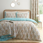 Edena Deco Floral Natural Reversible Duvet Set