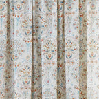 Edena Deco Floral Natural Pencil Pleat Curtains