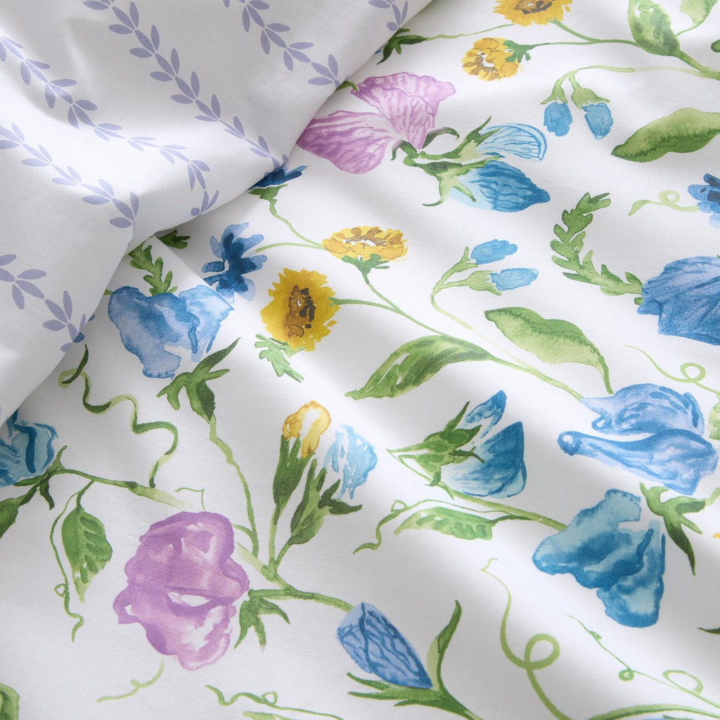 Sweet Pea Floral 100% Cotton Reversible Duvet Set