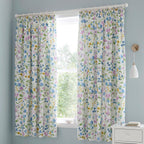 Sweet Pea Floral Cotton Pencil Pleat Curtains