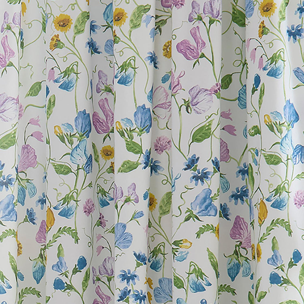 Sweet Pea Floral Cotton Pencil Pleat Curtains