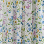 Sweet Pea Floral Cotton Pencil Pleat Curtains