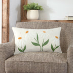 Daisy Embroidered Applique Boudoir Cushion (30cm x 50cm)