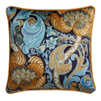 Laurence Llewelyn-Bowen Down the Dilly Ochre/Blue Velvet Cushion (43cm x 43cm)