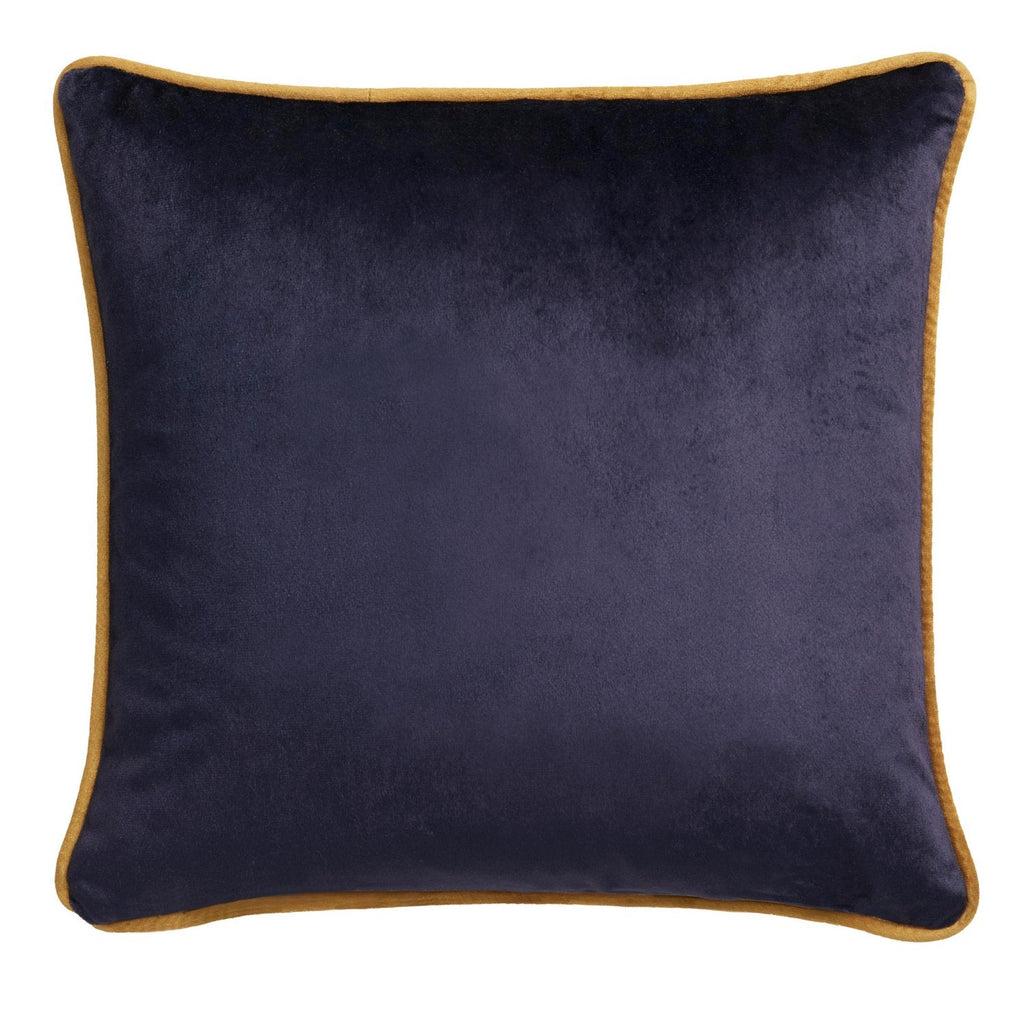 Laurence Llewelyn-Bowen Down the Dilly Ochre/Blue Velvet Cushion (43cm x 43cm)