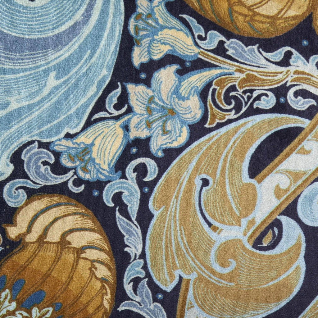 Laurence Llewelyn-Bowen Down the Dilly Ochre/Blue Velvet Cushion (43cm x 43cm)