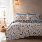 Anya Blue Leaf Reversible Duvet Set