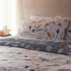 Anya Blue Leaf Reversible Duvet Set